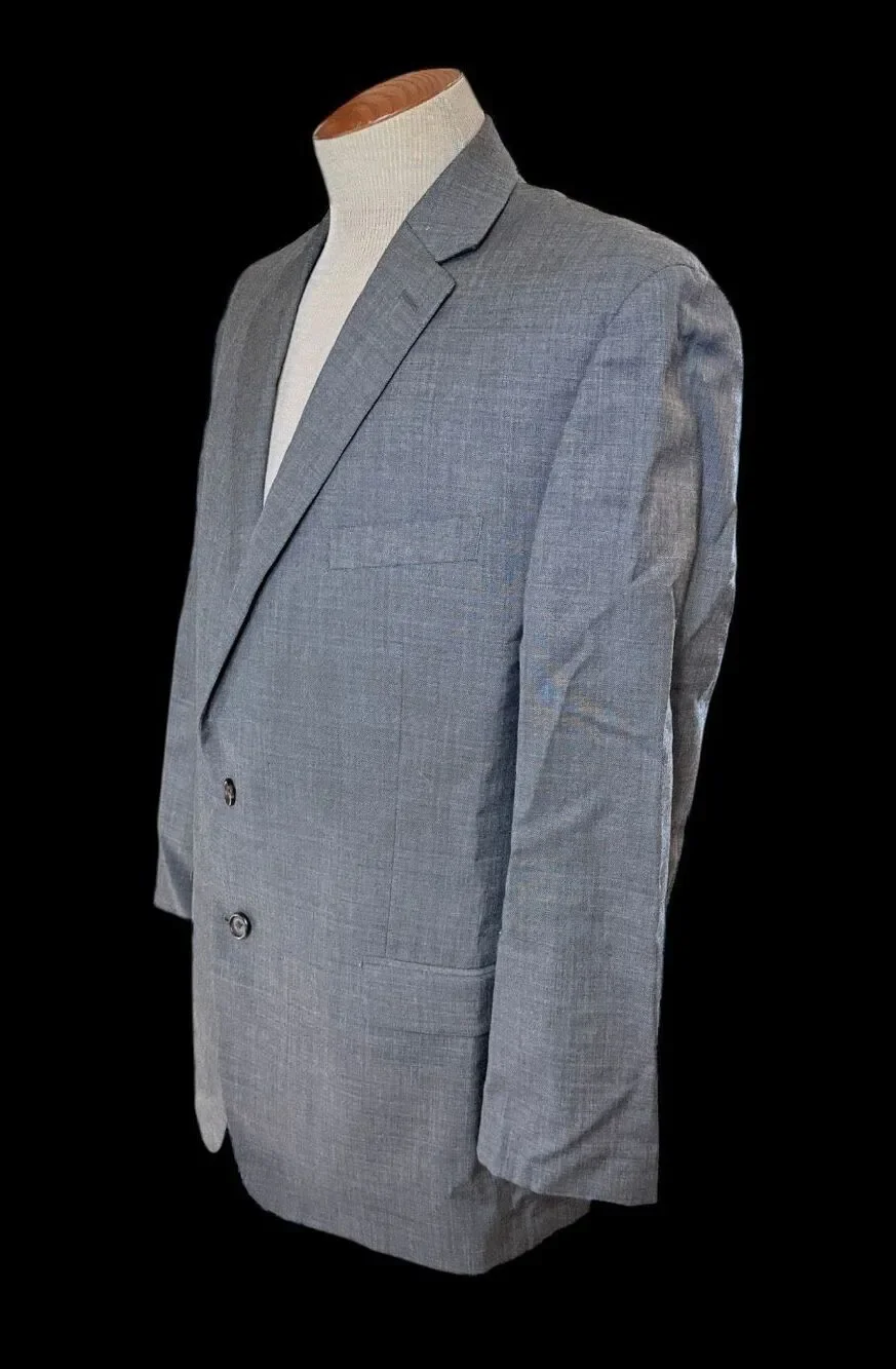Lauren Ralph Lauren Men's 44R Grey 100% Wool  2-Button Blazer Sport Coat Jacket